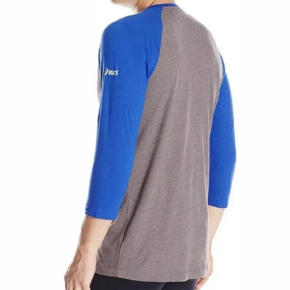 Asics NWT Gray Blue Large Profile Raglan Shirt - Picture 2 of 3